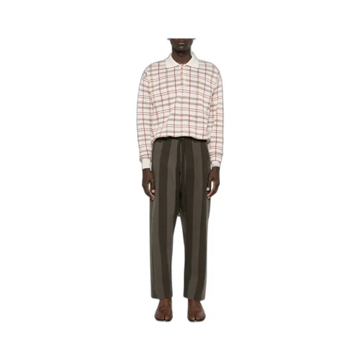 Tapered Leg Striped Trousers
