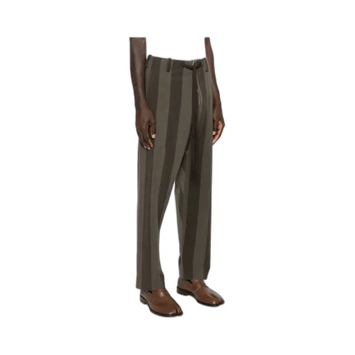 Tapered Leg Striped Trousers