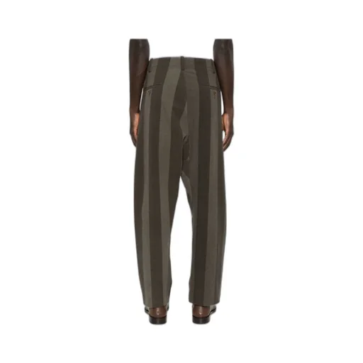 Tapered Leg Striped Trousers