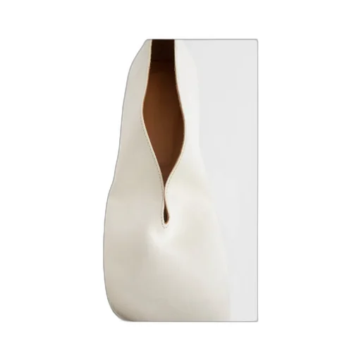 Asymmetric-Toe Leather Ballerina Shoes