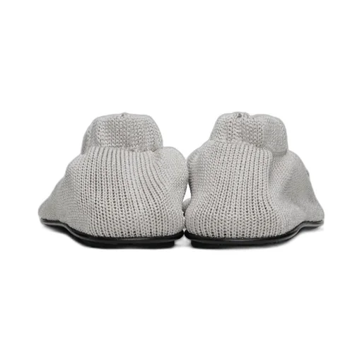 Bow-Detail Knitted Ballerina Shoes