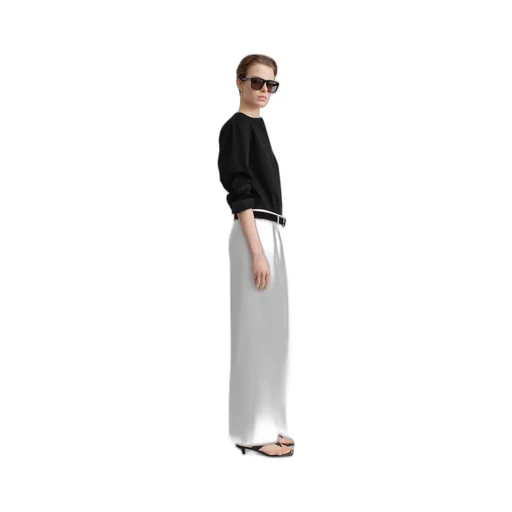 Wide-Leg Twill Trousers