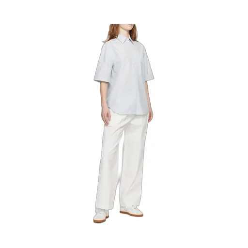 Wide-Leg Twill Trousers