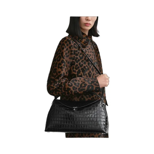 T-Lock Leather Tote Bag