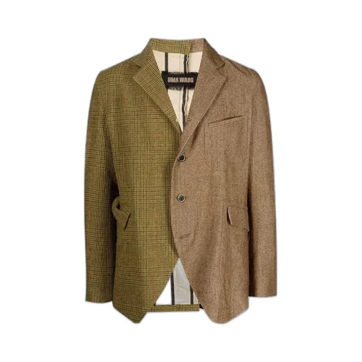 Contrasting-Panel Wool Blazer