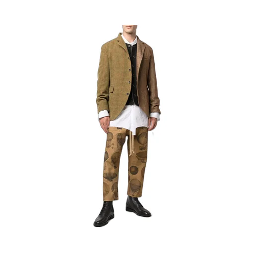 Contrasting-Panel Wool Blazer