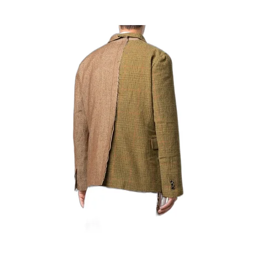 Contrasting-Panel Wool Blazer
