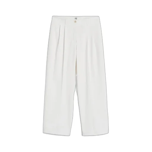 Wide-Leg Twill Trousers
