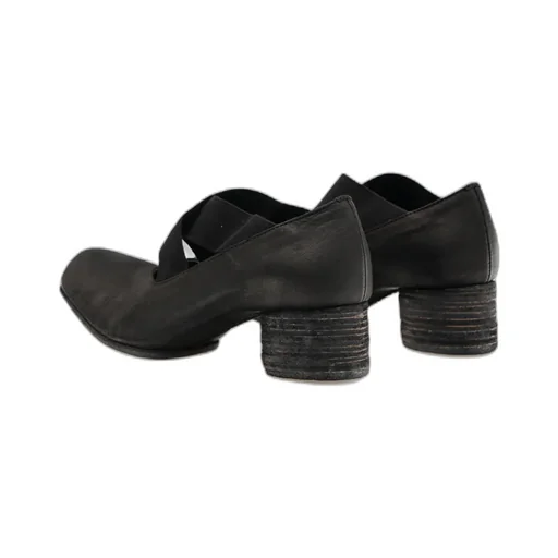Square-Toe Leather Ballerina Shoes