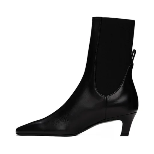 Mid-Heel Square-Toe Ankle Boots