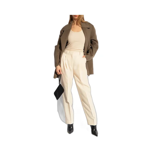 Double-Pleated Tapered Trousers