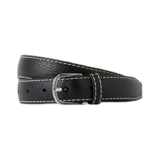 Stitch-Detailed Buckled Belt