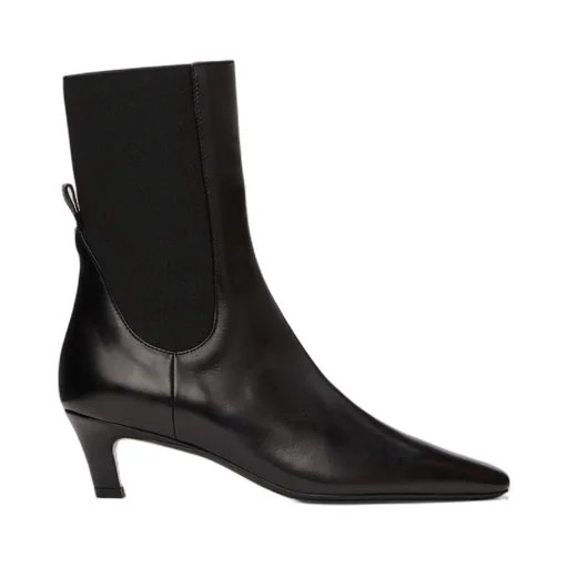 Mid-Heel Square-Toe Ankle Boots