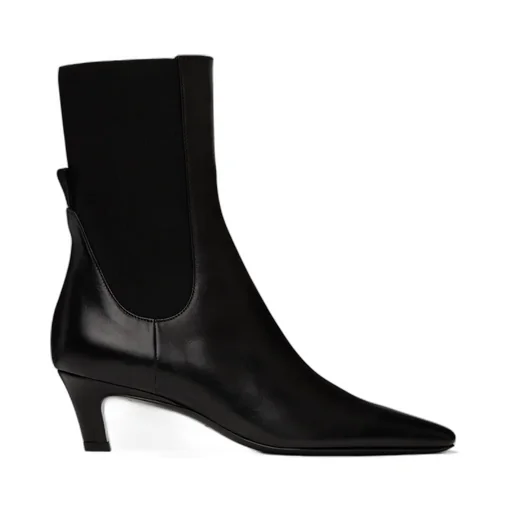 Mid-Heel Square-Toe Ankle Boots