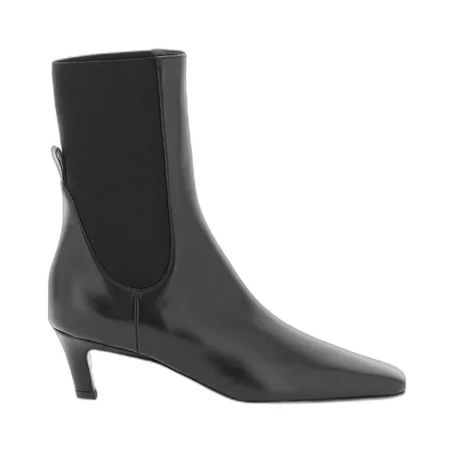 Mid-Heel Square-Toe Ankle Boots