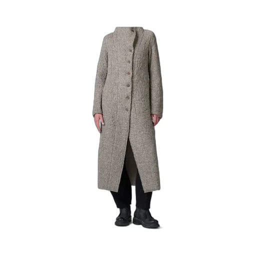 Funnel-Neck Button Coat