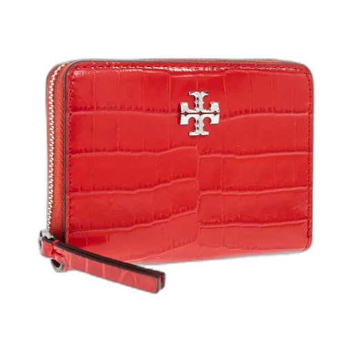 Crocodile-Embossed Zip-Around Wallet