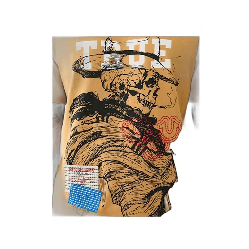 Skull Yellowstone Sashiko Tee