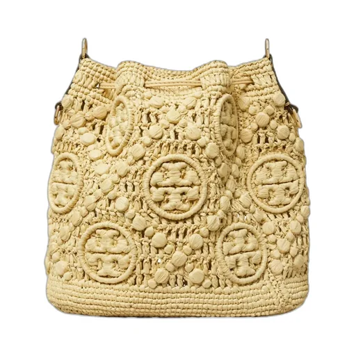 T Monogram Drawstring Bucket Bag