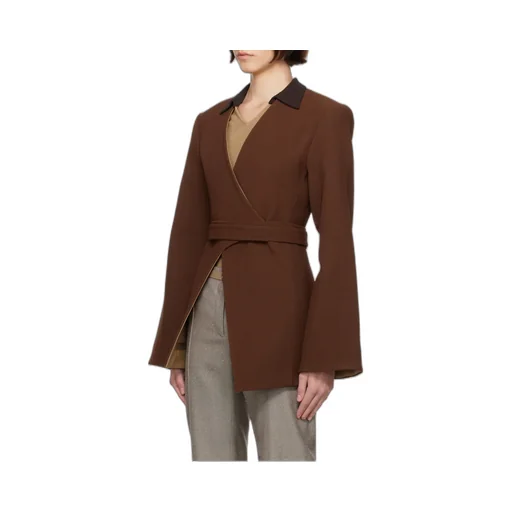 Asymmetrical Pique Wrap Jacket