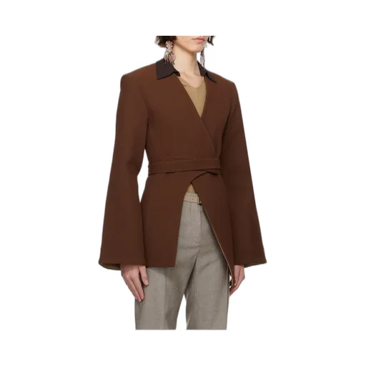 Asymmetrical Pique Wrap Jacket