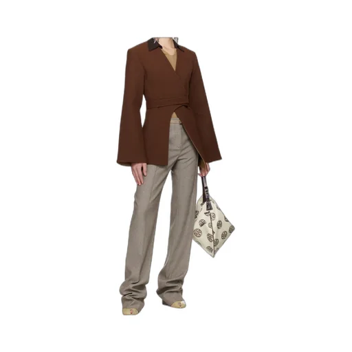 Asymmetrical Pique Wrap Jacket