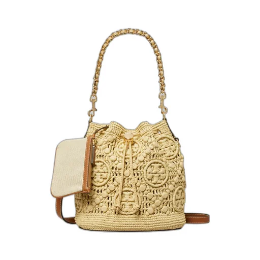 T Monogram Drawstring Bucket Bag