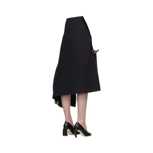 Wrap-Effect Midi Skirt