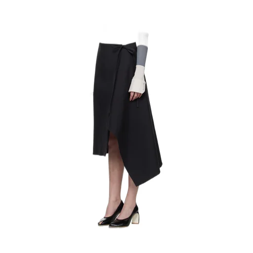 Wrap-Effect Midi Skirt