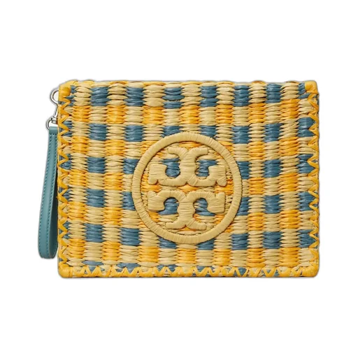 Ella Woven-Check Clutch Bag