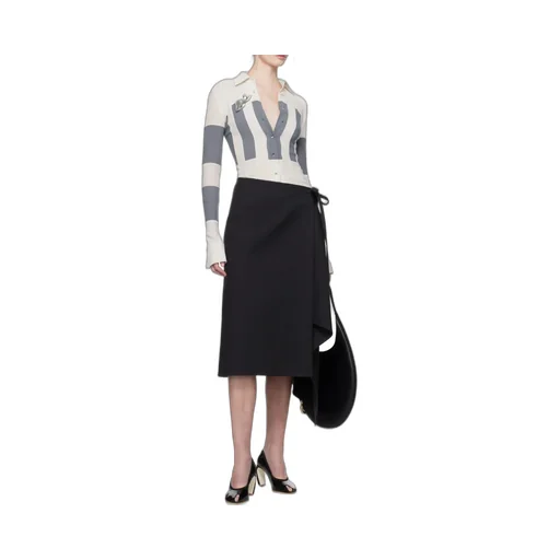 Wrap-Effect Midi Skirt