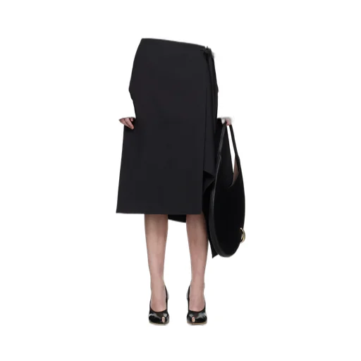 Wrap-Effect Midi Skirt
