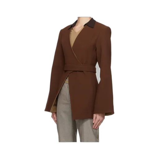 Asymmetrical Pique Wrap Jacket