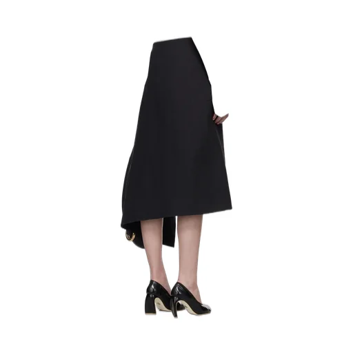 Wrap-Effect Midi Skirt