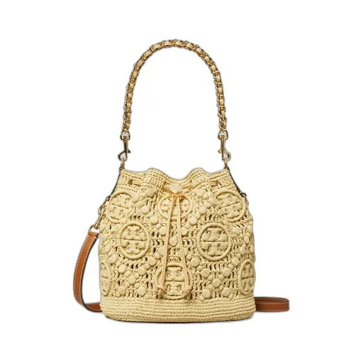 T Monogram Drawstring Bucket Bag