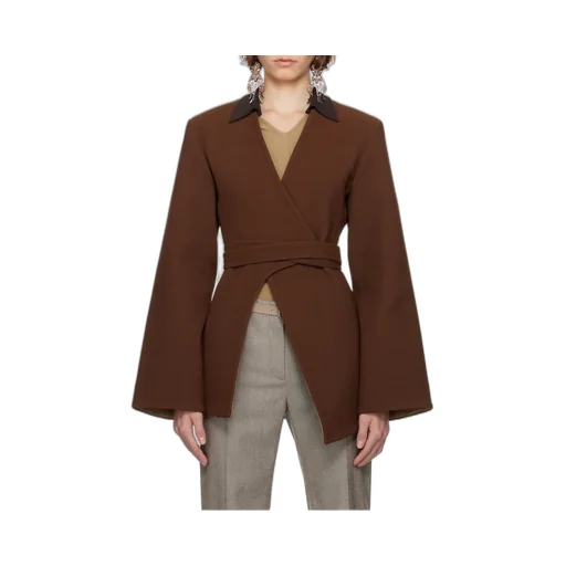 Asymmetrical Pique Wrap Jacket