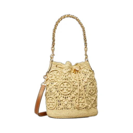 T Monogram Drawstring Bucket Bag