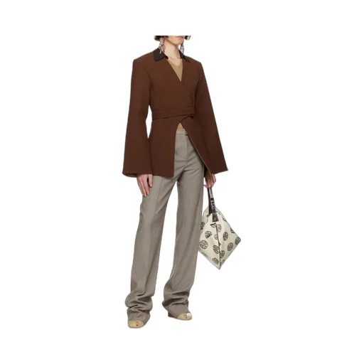 Asymmetrical Pique Wrap Jacket