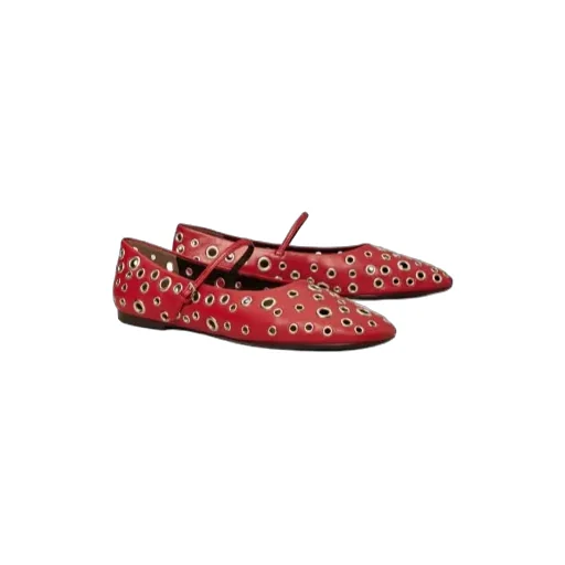 Eyelet Mary Jane Ballerina Flats