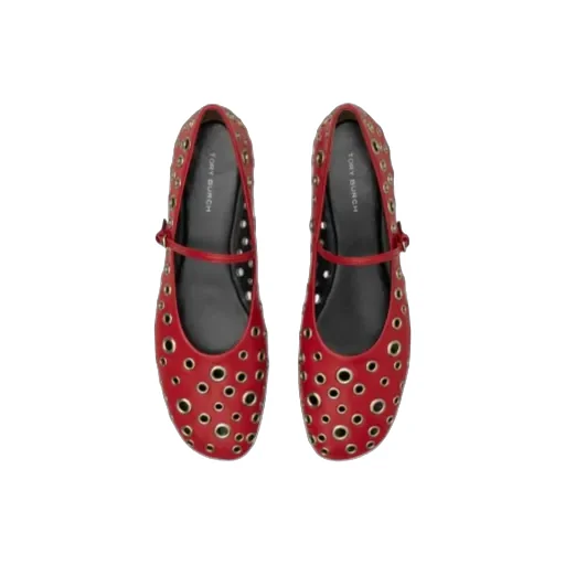 Eyelet Mary Jane Ballerina Flats