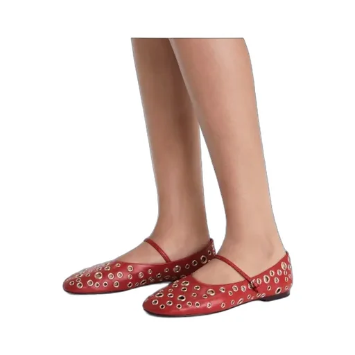 Eyelet Mary Jane Ballerina Flats