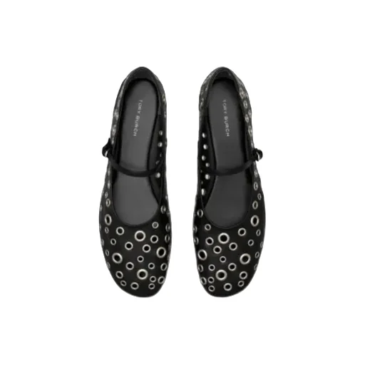 Eyelet Mary Jane Ballet Flats