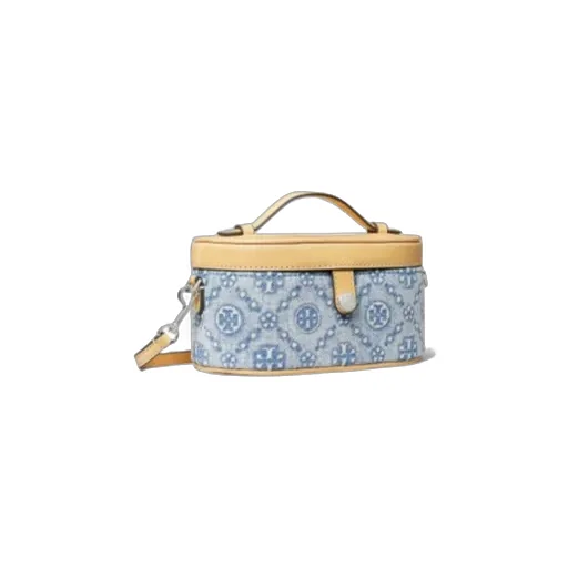 T Monogram Denim Cosmetic Bag