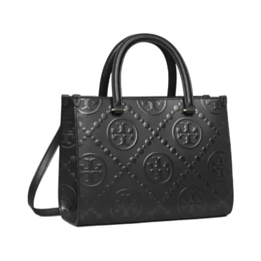T Monogram Embossed Tote Bag