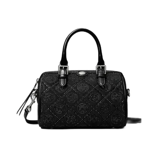 T Monogram Embellished Petite Barrel Bag
