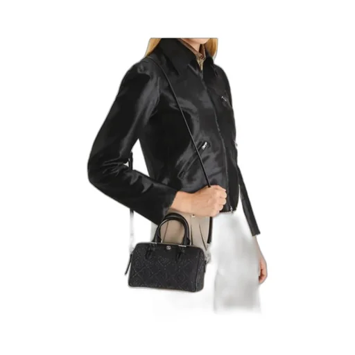 T Monogram Embellished Petite Barrel Bag
