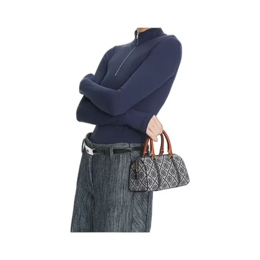 T Monogram Zipped Mini Barrel Bag