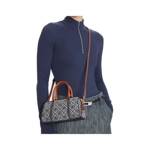 T Monogram Zipped Mini Barrel Bag