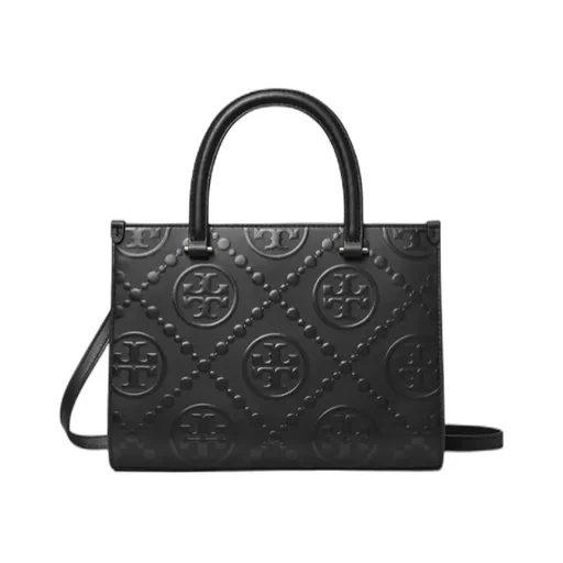 T Monogram Embossed Tote Bag