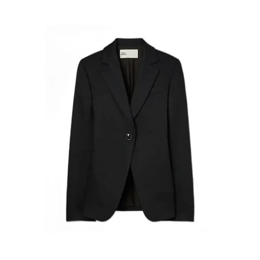 Single-Breasted Textured Crepe Blazer
